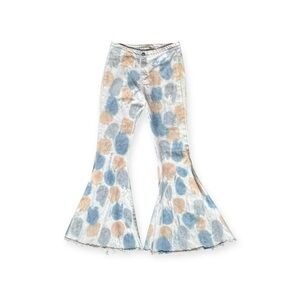 Peach Love California bell bottoms flare tie dye medium